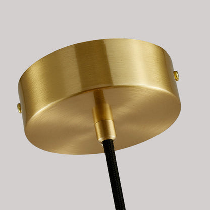 Modern Mid-Century Round Semi-circle Oval Copper Marble 1-Light Pendant Light For Bedroom