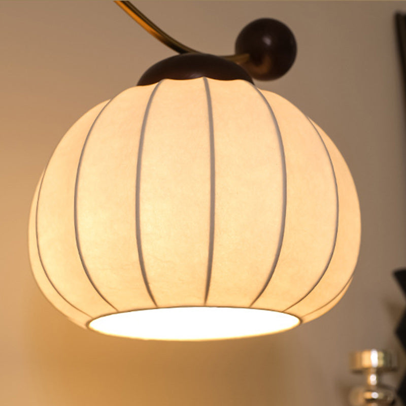 Traditional Vintage Round Oval Ash Wood Silk Aluminum 1-Light Table Lamp For Bedroom