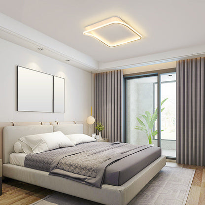 Modern Minimalist Square PVC Aluminum Iron LED Flush Mount Ceiling Light For Bedroom