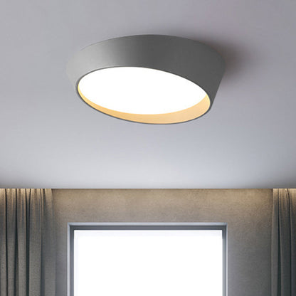 Modern Minimalist Round Acrylic Iron LED Flush Mount Ceiling Light For Bedroom