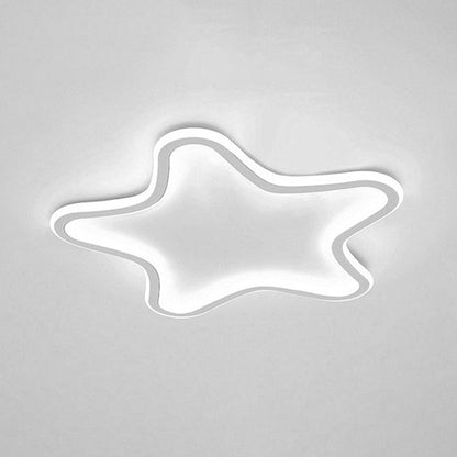 Contemporary Creative Kids Star Shape Silicone Aluminum Iron LED Flush Mount Ceiling Light For Bedroom