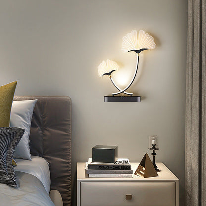 Contemporary Creative Double Flower Iron Aluminum Acrylic LED Wall Sconce Lamp For Bedroom