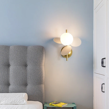 Contemporary Creative Kids Macaron Round Iron PVC Glass 1-Light Wall Sconce Lamp For Bedroom