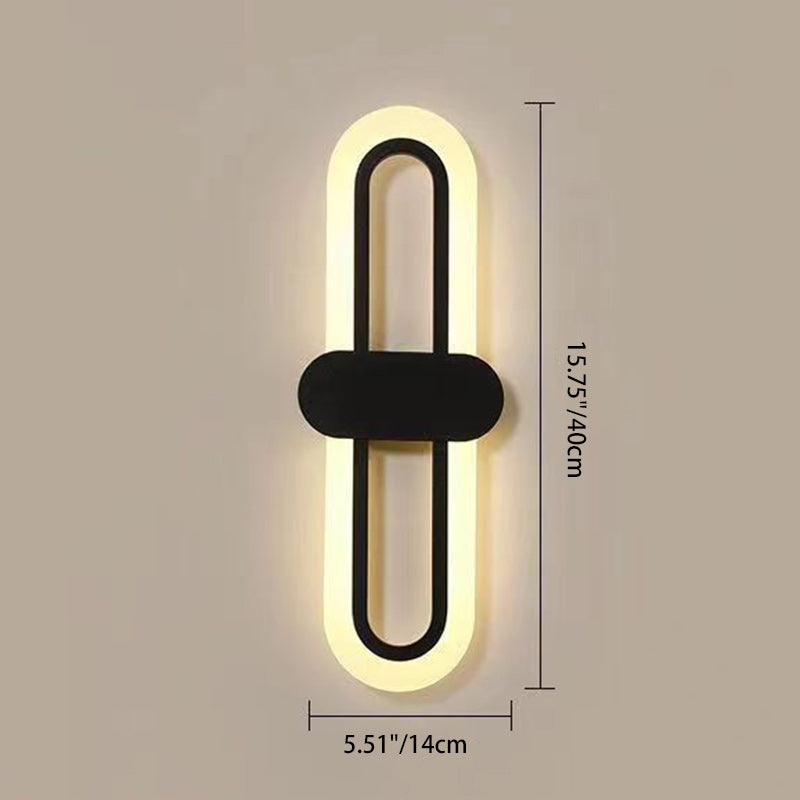 Modern Minimalist Oval Aluminum Acrylic LED Wall Sconce Lamp For Bedroom