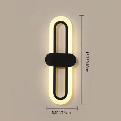 Modern Minimalist Oval Aluminum Acrylic LED Wall Sconce Lamp For Bedroom