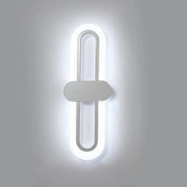 Modern Minimalist Oval Aluminum Acrylic LED Wall Sconce Lamp For Bedroom