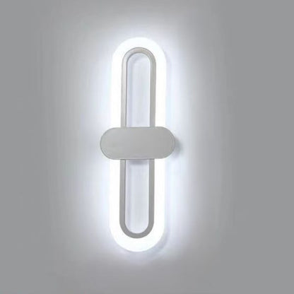 Modern Minimalist Oval Aluminum Acrylic LED Wall Sconce Lamp For Bedroom