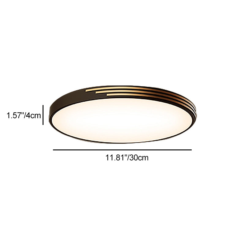 Traditional Vintage Round Dome Copper Acrylic LED Flush Mount Ceiling Light For Bedroom