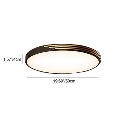 Traditional Vintage Round Dome Copper Acrylic LED Flush Mount Ceiling Light For Bedroom
