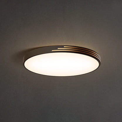 Traditional Vintage Round Dome Copper Acrylic LED Flush Mount Ceiling Light For Bedroom