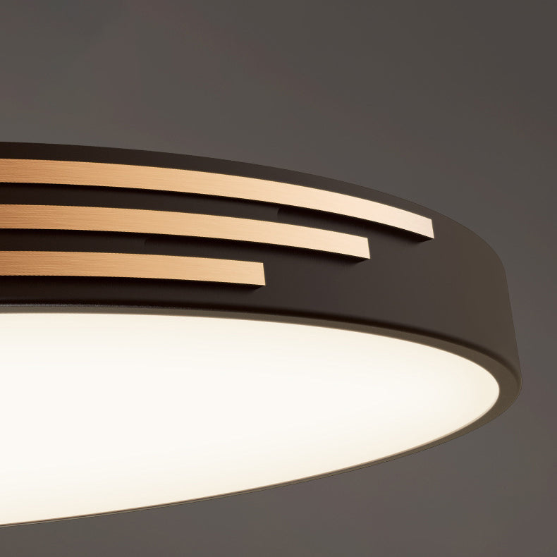 Traditional Vintage Round Dome Copper Acrylic LED Flush Mount Ceiling Light For Bedroom