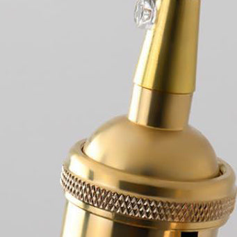 Contemporary Creative Round Orb Diamond Cone Copper Glass 1-Light Pendant Light For Bedroom