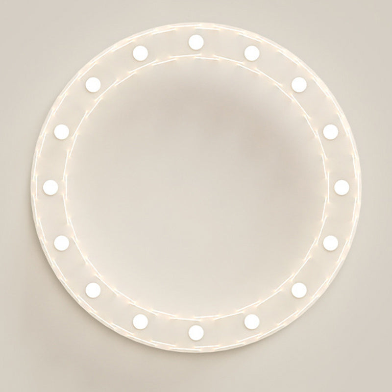Contemporary Nordic Colorful Round Iron Acrylic LED Flush Mount Ceiling Light For Bedroom