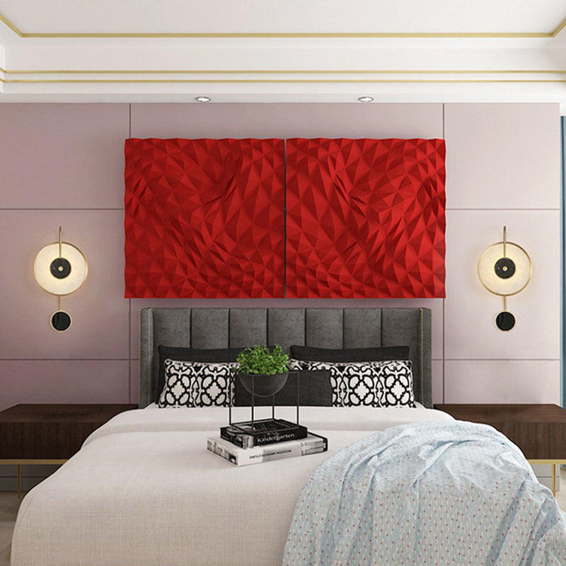 Modern Mid-Century Round Iron Copper Marble LED Wall Sconce Lamp For Bedroom