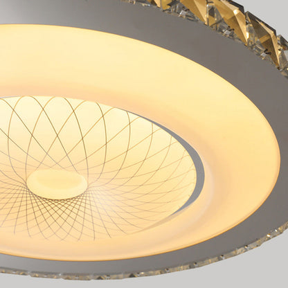 Modern Luxury Round Stainless Steel Acrylic Crystal LED Flush Mount Ceiling Light For Bedroom
