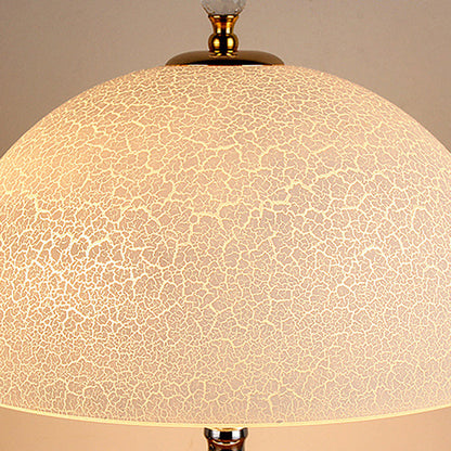 Modern Minimalist Round Semicircle Orb Iron Glass 2-Light Table Lamp For Bedroom