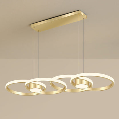 Contemporary Scandinavian Round Circle Aluminum LED Island Light Chandelier For Dining Room
