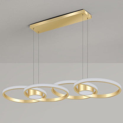 Contemporary Scandinavian Round Circle Aluminum LED Island Light Chandelier For Dining Room