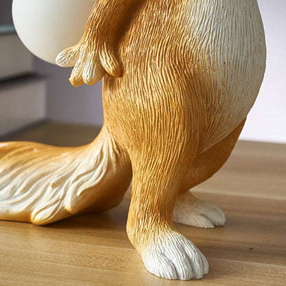 Contemporary Creative Cartoon Squirrel Resin 1-Light Table Lamp For Bedroom