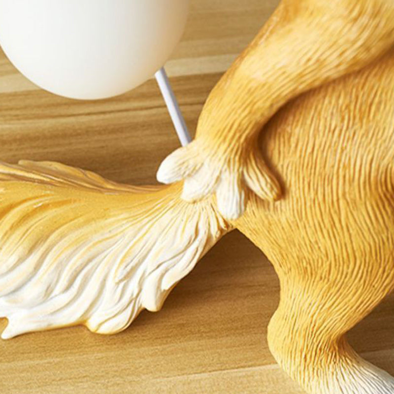 Contemporary Creative Cartoon Squirrel Resin 1-Light Table Lamp For Bedroom