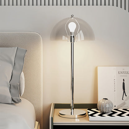 Modern Minimalist Bud Mushroom Round Semicircle Iron Acrylic 1-Light Table Lamp For Bedroom