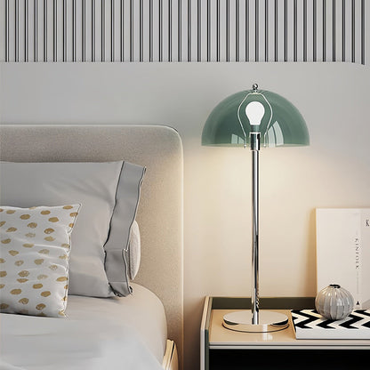 Modern Minimalist Bud Mushroom Round Semicircle Iron Acrylic 1-Light Table Lamp For Bedroom
