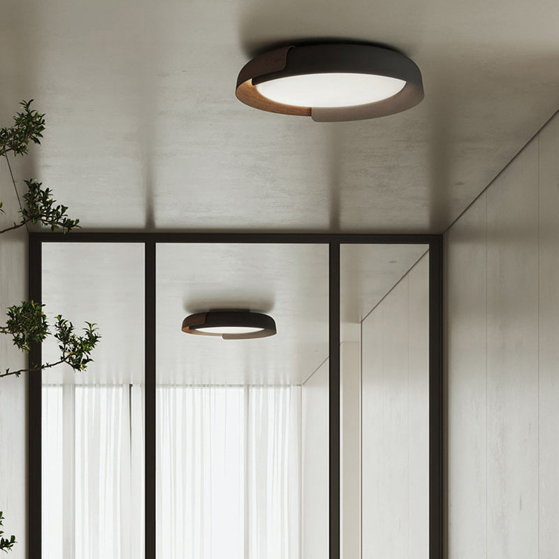 Modern Minimalist Round Dome Hardware Acrylic LED Flush Mount Ceiling Light For Bedroom