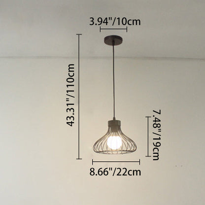 Contemporary Industrial Cone Round Iron 1/3 Light Chandelier For Dining Room