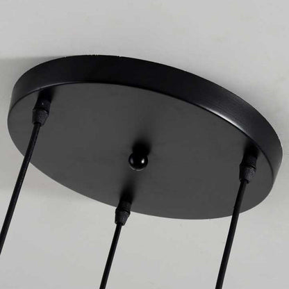 Contemporary Industrial Cone Round Iron 1/3 Light Chandelier For Dining Room