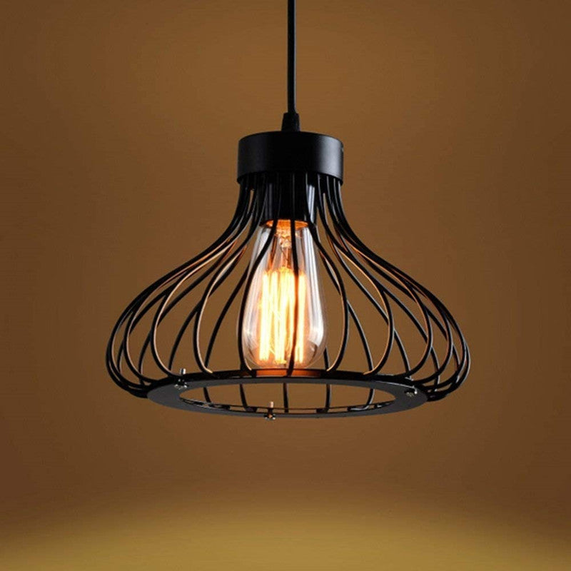Contemporary Industrial Cone Round Iron 1/3 Light Chandelier For Dining Room
