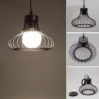 Contemporary Industrial Cone Round Iron 1/3 Light Chandelier For Dining Room