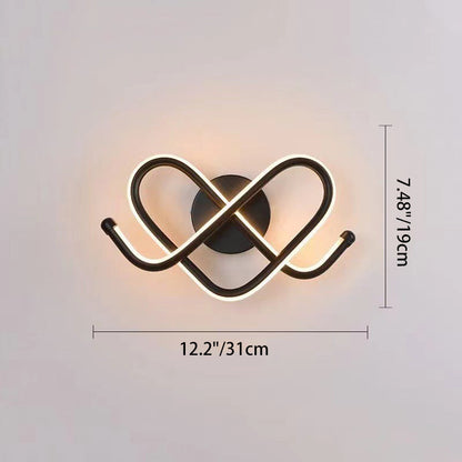 Contemporary Creative Heart Iron Aluminum Silicone LED Wall Sconce Lamp For Bedroom