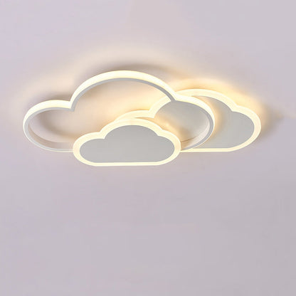 Contemporary Creative Kids Cartoon Clouds Combination Aluminum Acrylic LED Flush Mount Ceiling Light For Bedroom