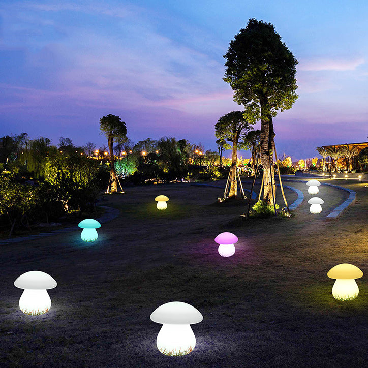 Contemporary Creative Solar Waterproof Mushroom Shape PE LED Outdoor Light For Patio