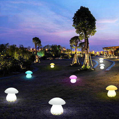 Contemporary Creative Solar Waterproof Mushroom Shape PE LED Outdoor Light For Patio