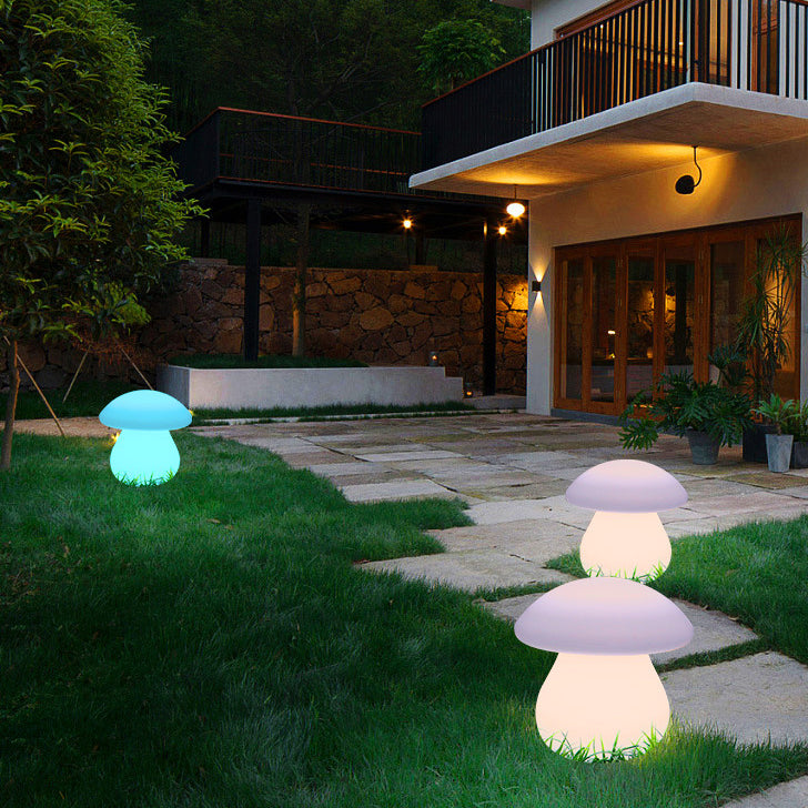 Contemporary Creative Solar Waterproof Mushroom Shape PE LED Outdoor Light For Patio