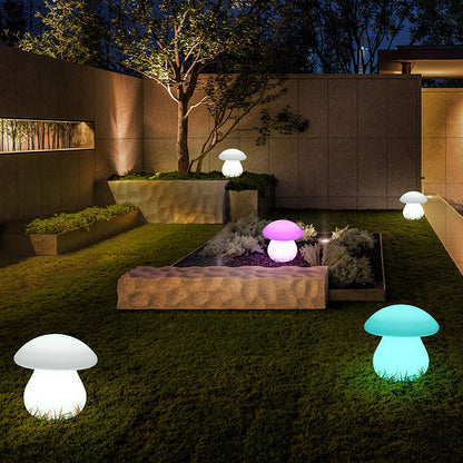 Contemporary Creative Solar Waterproof Mushroom Shape PE LED Outdoor Light For Patio