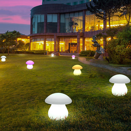 Contemporary Creative Solar Waterproof Mushroom Shape PE LED Outdoor Light For Patio