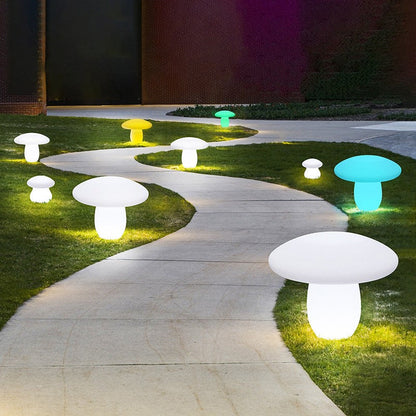 Contemporary Creative Solar Waterproof Mushroom Shape PE LED Outdoor Light For Patio