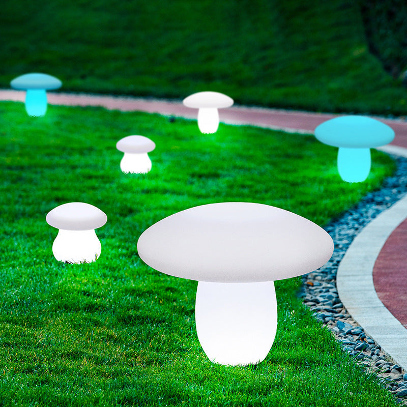Contemporary Creative Solar Waterproof Mushroom Shape PE LED Outdoor Light For Patio