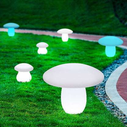 Contemporary Creative Solar Waterproof Mushroom Shape PE LED Outdoor Light For Patio