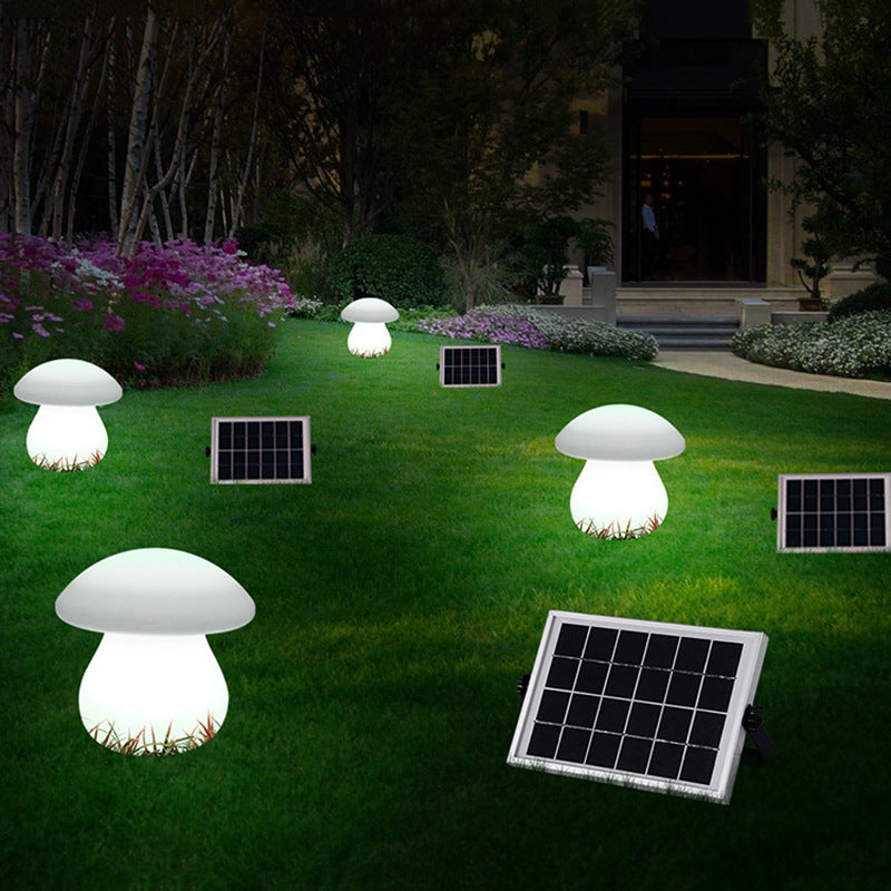 Contemporary Creative Solar Waterproof Mushroom Shape PE LED Outdoor Light For Patio