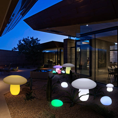 Contemporary Creative Solar Waterproof Mushroom Shape PE LED Outdoor Light For Patio