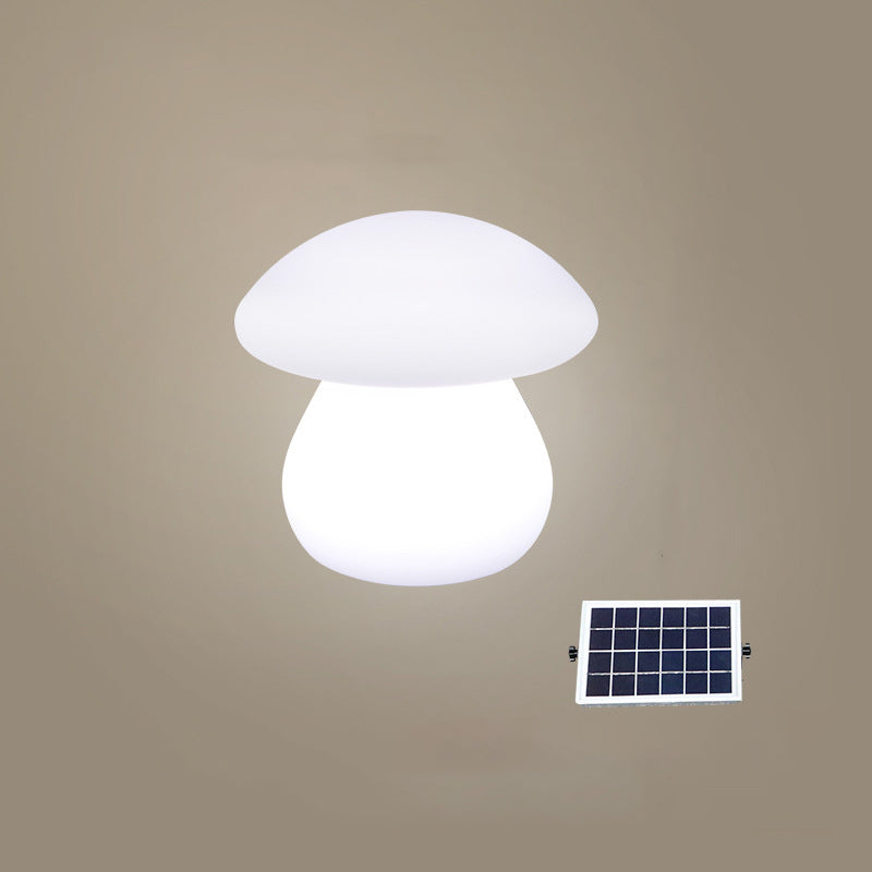 Contemporary Creative Solar Waterproof Mushroom Shape PE LED Outdoor Light For Patio