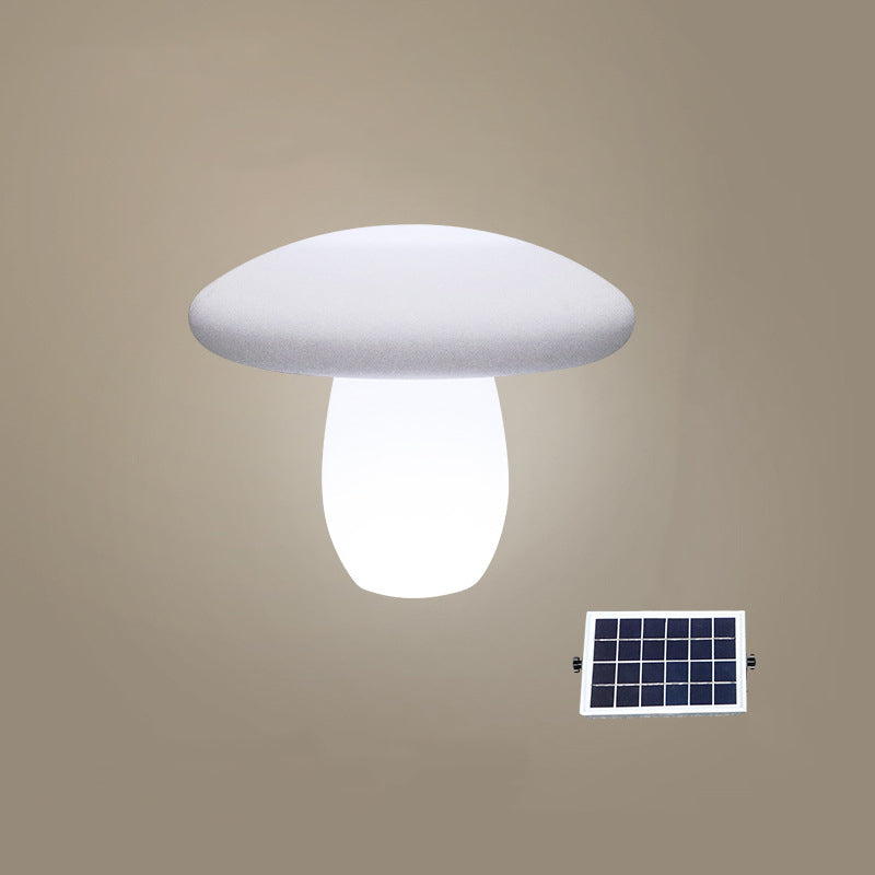 Contemporary Creative Solar Waterproof Mushroom Shape PE LED Outdoor Light For Patio