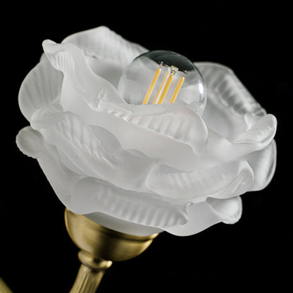 Contemporary Creative Floral Copper Glass 1-Light Wall Sconce Lamp For Bedroom