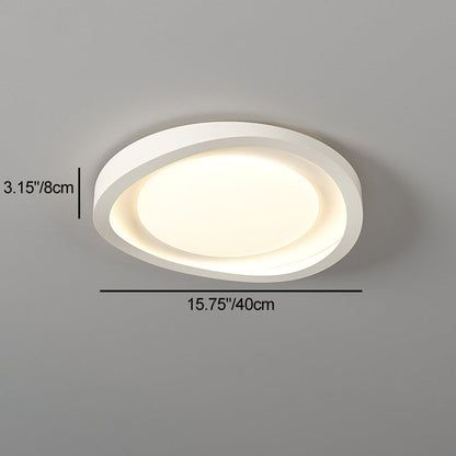 Modern Minimalist Irregular Round Iron Acrylic LED Flush Mount Ceiling Light For Bedroom