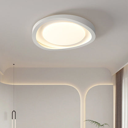 Modern Minimalist Irregular Round Iron Acrylic LED Flush Mount Ceiling Light For Bedroom