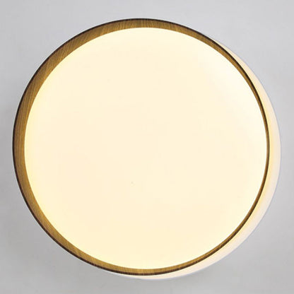 Traditional Japanese Round Dome Iron Acrylic LED Flush Mount Ceiling Light For Bedroom