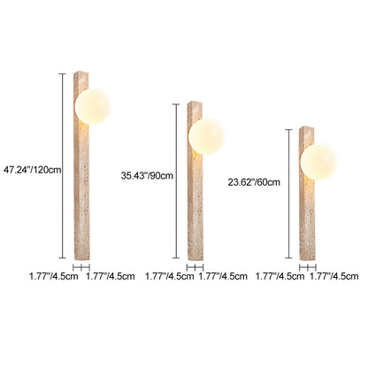 Modern Minimalist Rectangle Linear Yellow Travertine 2-Light Wall Sconce Lamp For Bedroom